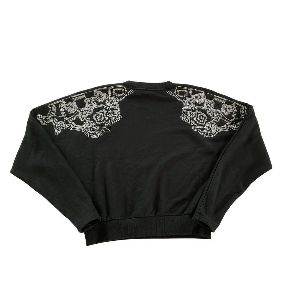 Anthropologie & Other Stories Black Embroidered Sweatshirt Pullover Top US 4 - Picture 5 of 9